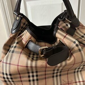 Burberry Checkered Tan and Black Shoulder Bag